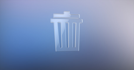 Trash Can Glass 3d Icon