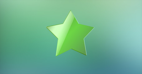 Wide Star Green 3d Icon