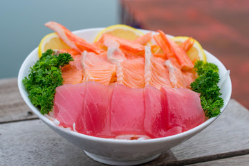 Japanese food , sashimi set mix