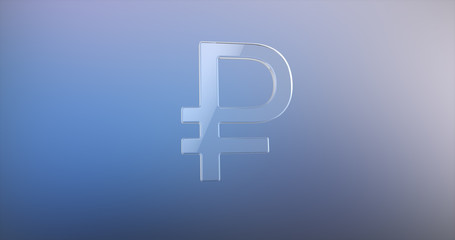 Ruble Glass 3d Icon