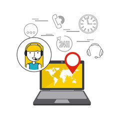 customer service flat icons vector illustration design