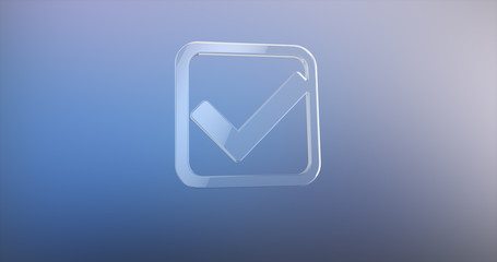 Check Box Glass 3d Icon