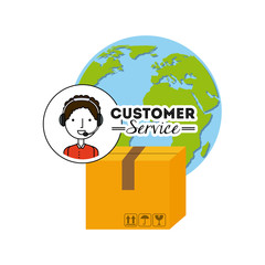 customer service flat icons vector illustration design