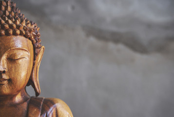 Wooden buddha statue