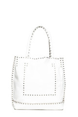 Leather female handbag isolated on white