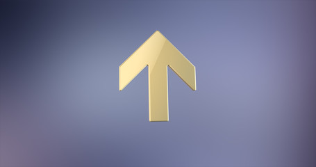 Arrow Up Gold 3d Icon