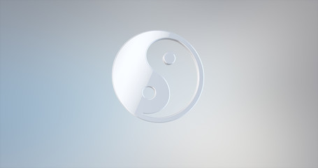 Yin and yang White 3d Icon