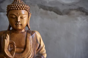 Foto auf Acrylglas Buddha Buddha-Statue aus Holz