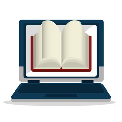 cartoon learn online e-book design isolated vector illustration eps 10