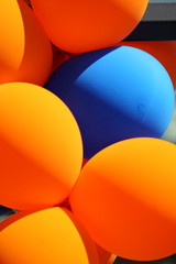 Orange and blue balloons