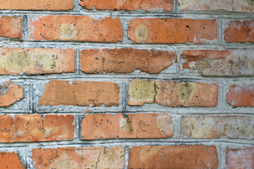 Old red brick wall