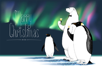 Merry Christmas vector greeting card