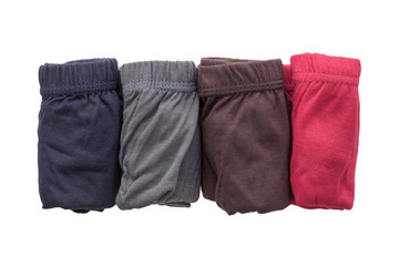 top view of male underwear on white background