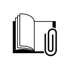 textbook with metal clip icon vector illustration design