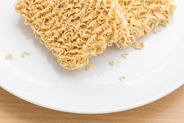 top view of Instant noodles