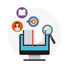 distance education flat icons vector illustration design