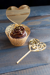 Adorned with gold topper cupcakes