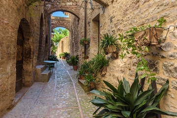 Nooks and streets of the beautiful Italian towns in Umbria.