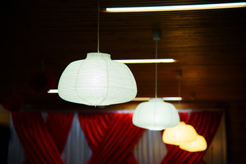 Paper lamp japan style in cafe
