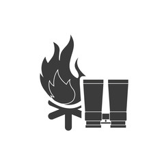 campfire with camping icon vector illustration design