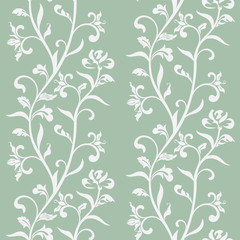 Tender seamless pattern with foliage. Vintage style.