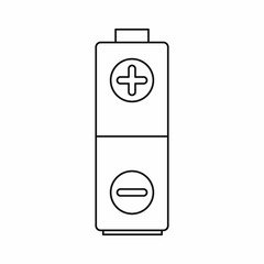 Battery icon in outline style on a white background vector illustration