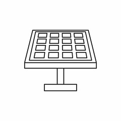 Solar panel icon in outline style on a white background vector illustration