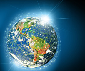 Earth from Space. Best Internet Concept of global business from concepts series. Elements of this image furnished by NASA. 3D illustration