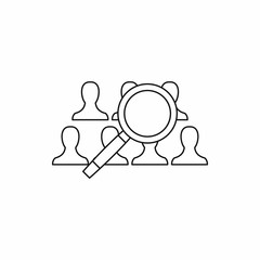 People search icon in outline style on a white background vector illustration