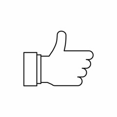 Thumb up gesture icon in outline style on a white background vector illustration