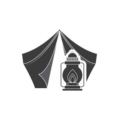 camping tent with outdoor icon vector illustration design