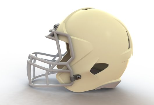 American football helmet isolated on white background, 3D rendering