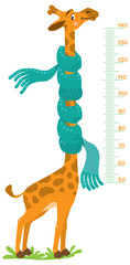 Fototapeta premium Giraffe meter wall or height chart