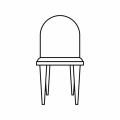Chair icon in outline style on a white background vector illustration