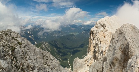 Kot valley from Rjavina mountain in Julian Alps in Slovenia © rihas