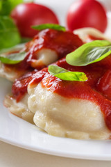 Ravioli with tomato sauce