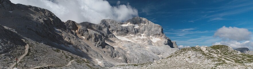 panorama of Triglav in Julian Alps in Slovenia