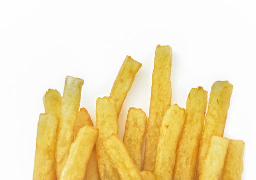 French fries isolated with copy space