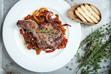 Meat rib with vegetables