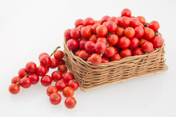 Corozo tropical fruit on white background