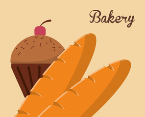 flat design bakery related emblem image vector illustration 