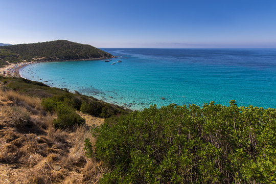 A view of Mari Pintau beach, Quartu Sant'Elena, Cagliari, Sardin