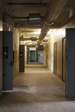 Open doors of prison cells