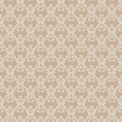 Vintage wallpaper. Seamless pattern in beige tones