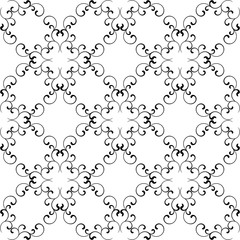 Classical seamless pattern with decoration tracery on a white background. Wallpaper in vintage style