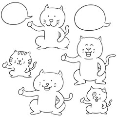 vector set of cat