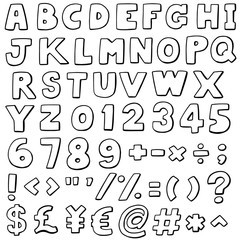 vector set of alphabet and number
