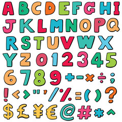 vector set of alphabet and number