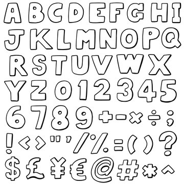 vector set of alphabet and number