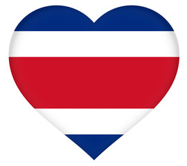 Illustration of the flag of Costa Rica shaped like a heart